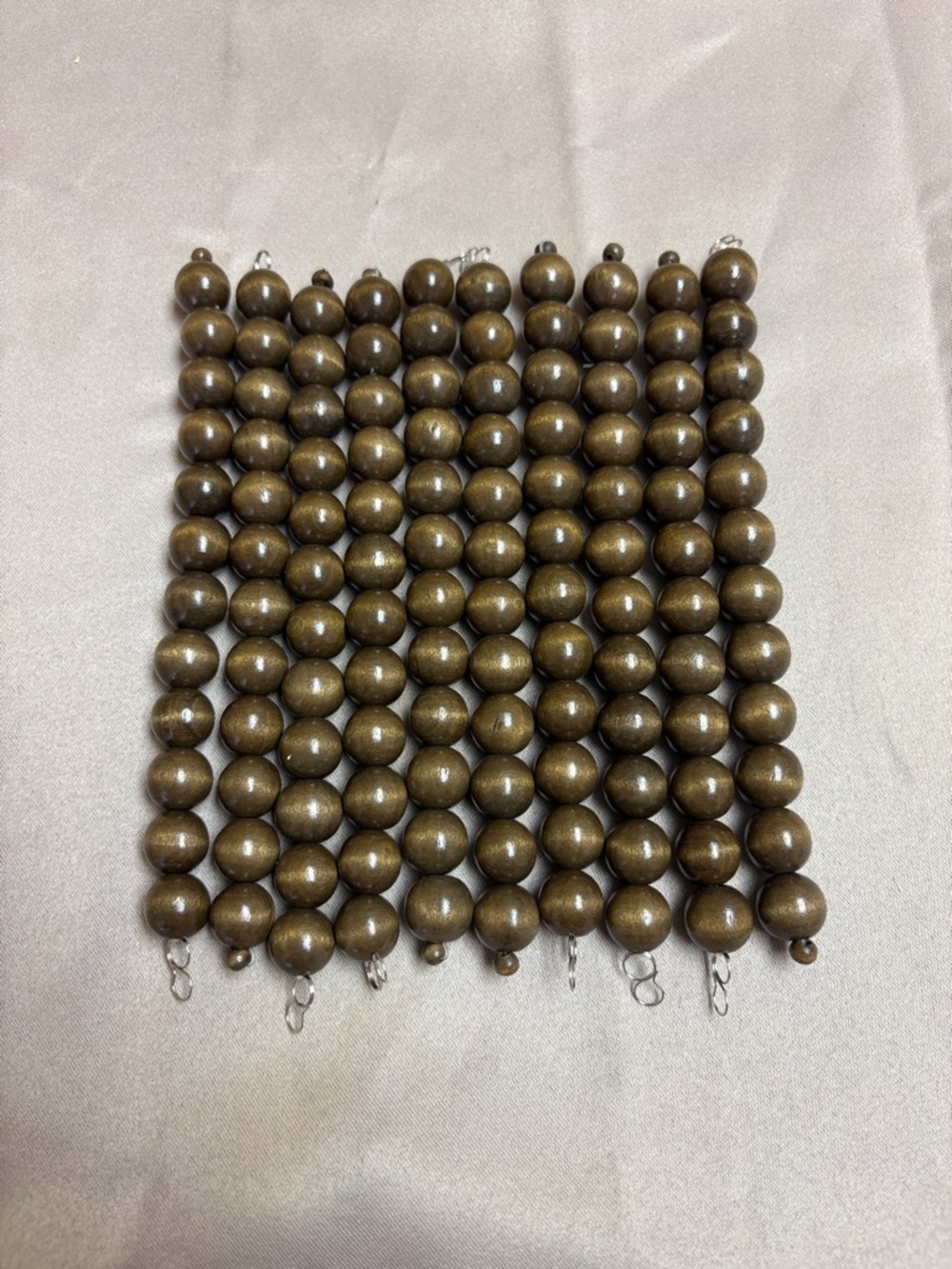 Natural Dark Wooden Bead Strands – Bundle of 10